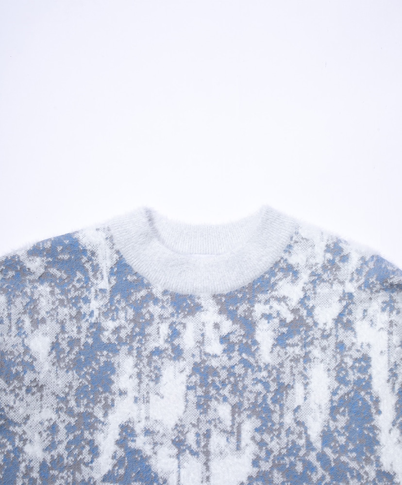 Finnish Landscape Solotex Knit - Forest White Blue/ホワイトブルー L(MEN)