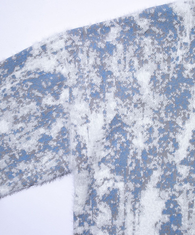 Finnish Landscape Solotex Knit - Forest White Blue/ホワイトブルー L(MEN)