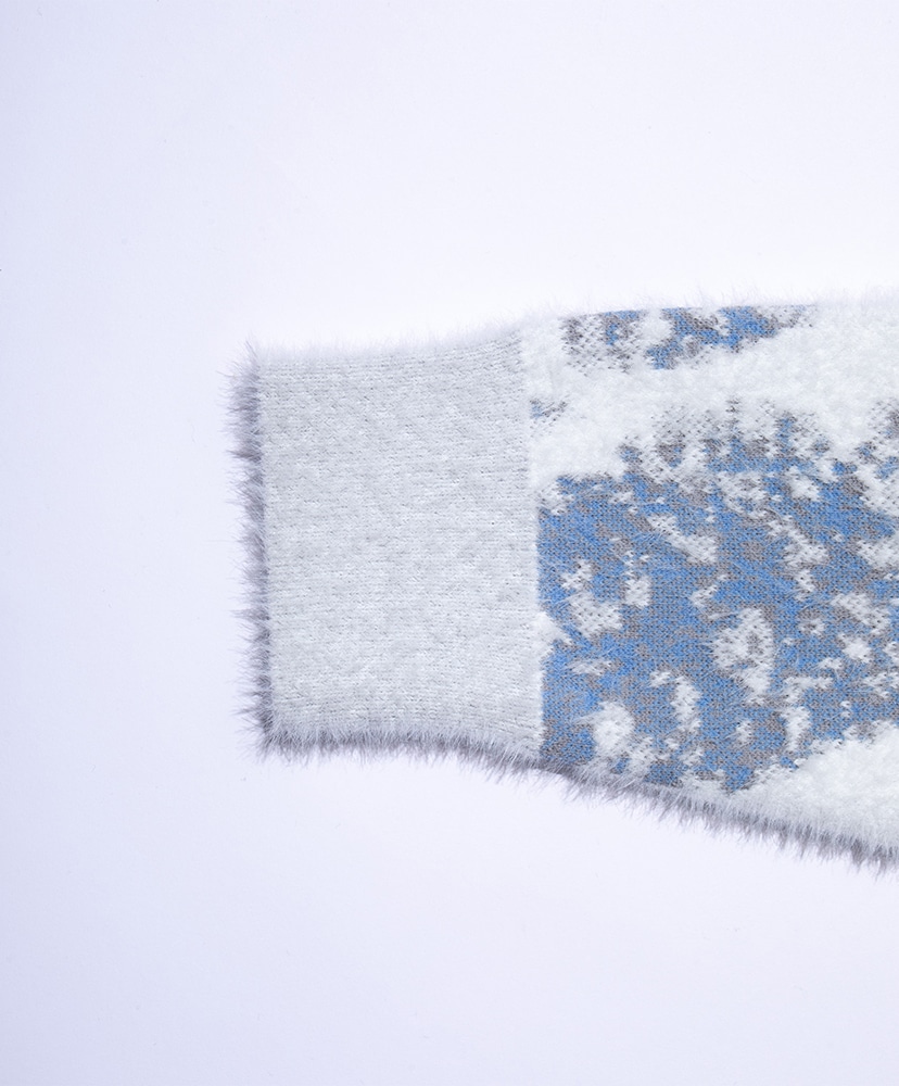 Finnish Landscape Solotex Knit - Forest White Blue/ホワイトブルー L(MEN)