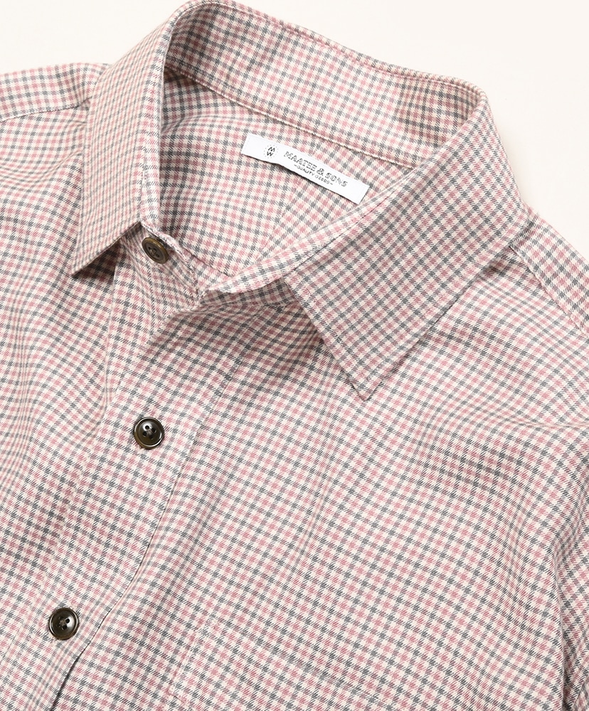 Over Shirts Silk Rayon Check Pink Grey/ピンクグレー 1(MEN)