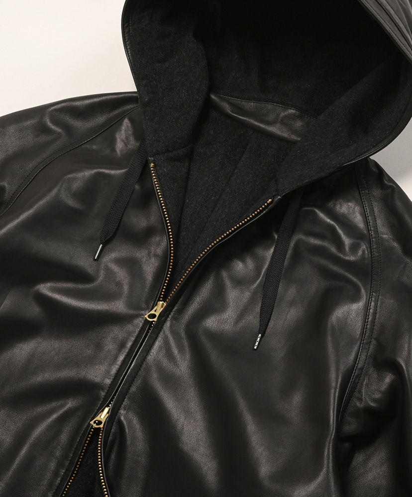 Sheep Leather Hoooded BL Black/ブラック 1(MEN)