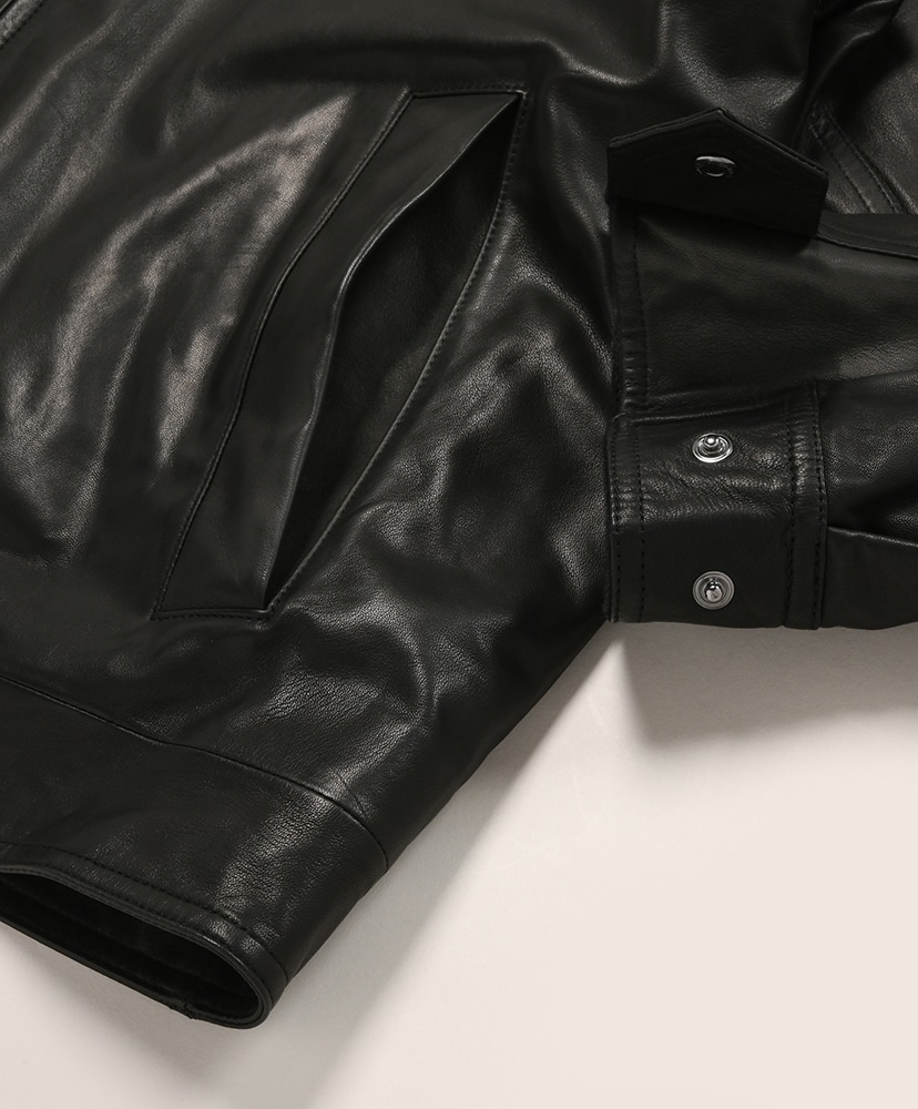 Sheep Leather Hoooded BL Black/ブラック 1(MEN)