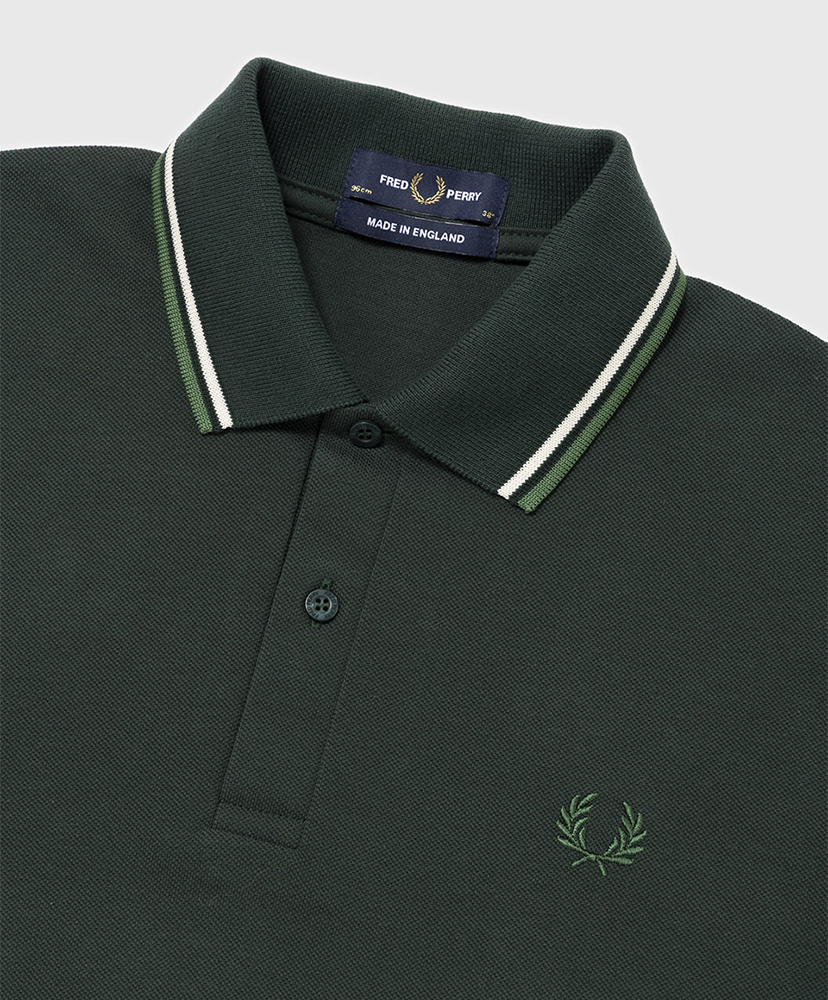 The Original Twin Tipped Fred Perry Shirt Grassroots×White×Green/グラスルーツ×ホワイト×グリーン 40(MEN)