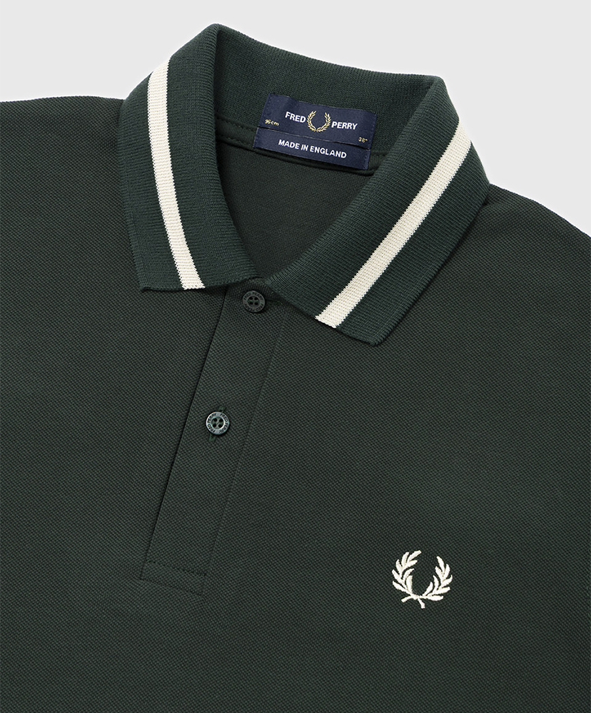 The Single Tipped Fred Perry Shirt Grassroots×Tramline white/グラスルーツ×ホワイト 40(MEN)