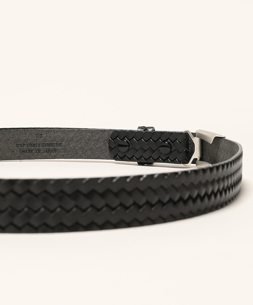 Lot.021 Basketweave Pattern Belt Black/ブラック OS