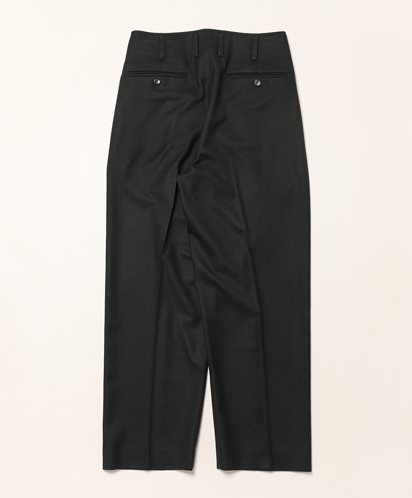 ノーミュール シングウールフラノ サイドシームレス ワンタックパンツ Black/ブラック 2(MEN)