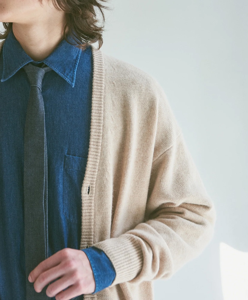 Classic / Cashmere Traditional Knitting Cardigan Beige/ベージュ 1(MEN)