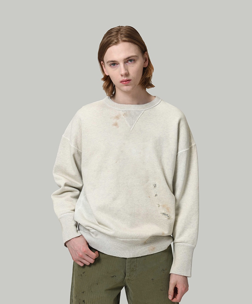 Repaired Double V Sweatshirt -U S Army Oatmeal/オートミール L(MEN)