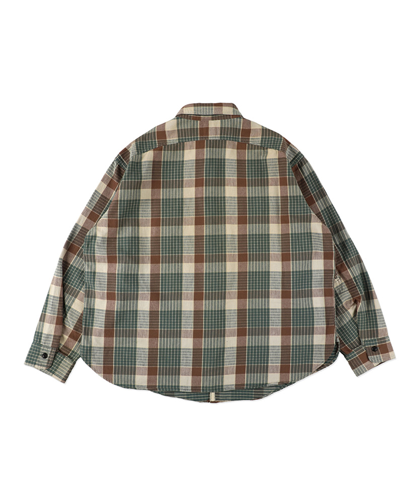Repaired Mountain Pocket Flannel Shirt Green×Brown×Gray / グリーン×ブラウン×グレイ L(MEN)