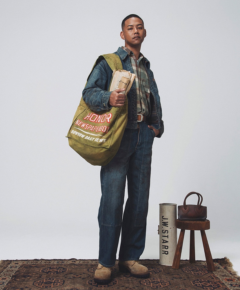 Wide Strap Newspaper Bag Green / グリーン ONE(MEN)