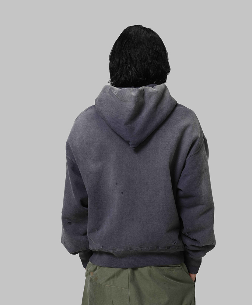 Weathered Zip Hoodie EggPlant Die/エッグプラントダイ L(MEN)