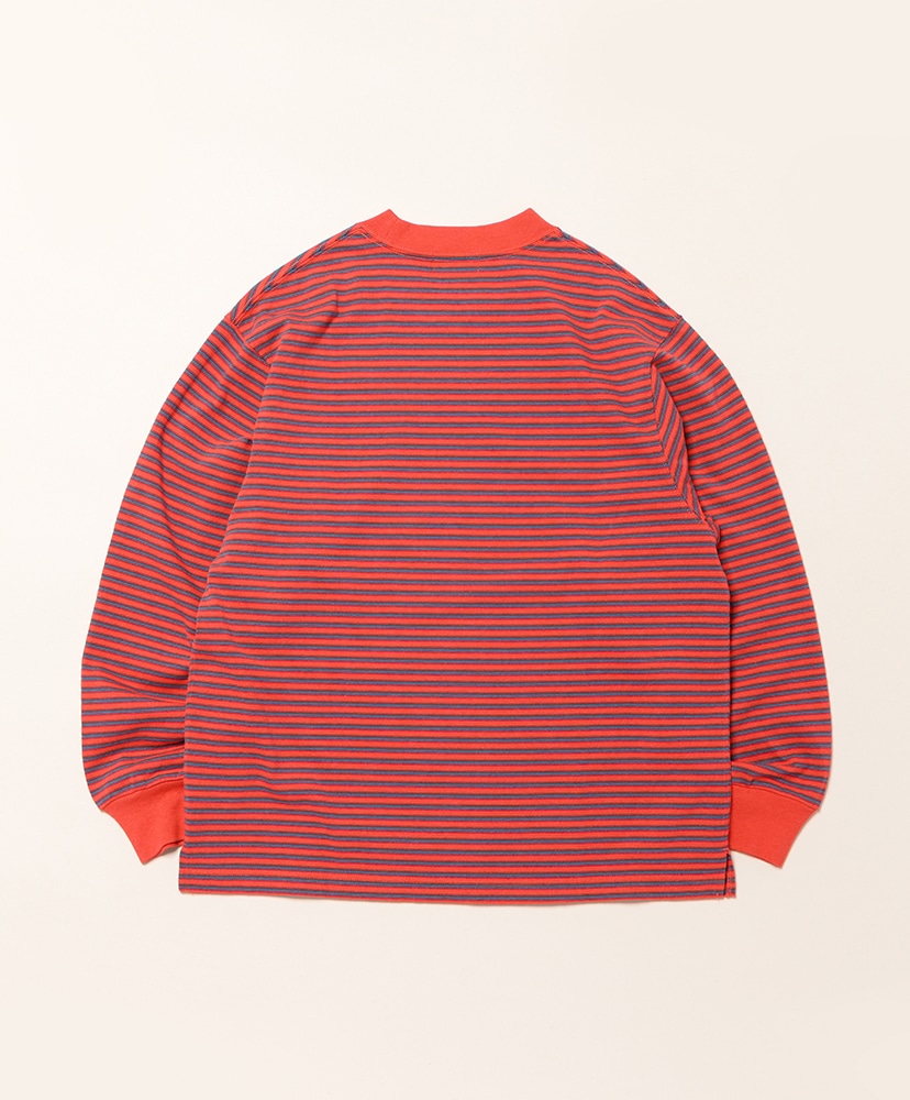 Union Long-Sleeve Stripe Tee Scarlet×Sax×Navy/スカーレット×サックス×ネイビー L(MEN)