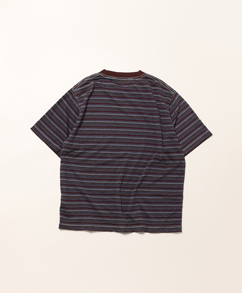 Women's Clinton Striped Tee Charcoal×Marron×Violet/チャコール×マロン×バイオレット M(WOMEN)