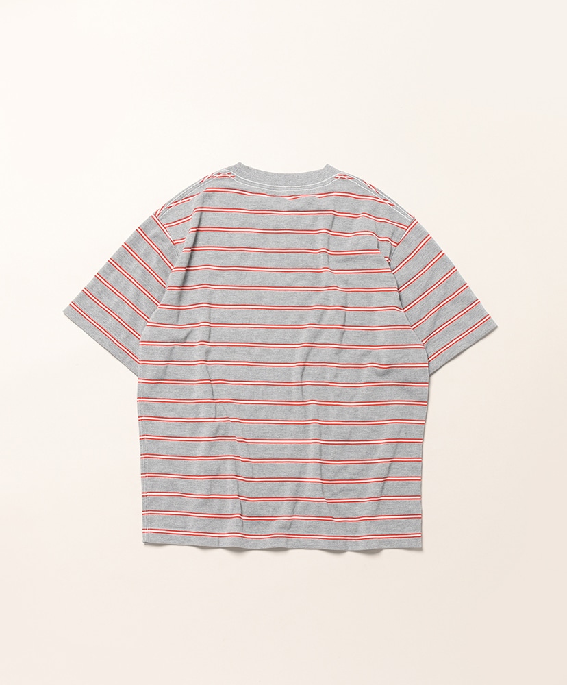 Women's Clinton Striped Tee Topgrey×Scarlet×Off/トップグレー×スカーレット×オフ M(WOMEN)
