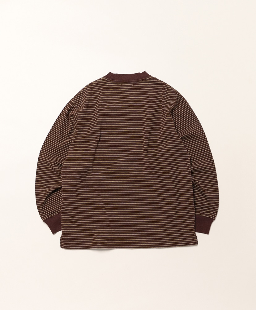 Union Long-Sleeve Stripe Tee Brown×Yellow×Blue/ブラウン×イエロー×ブルー M(WOMEN)