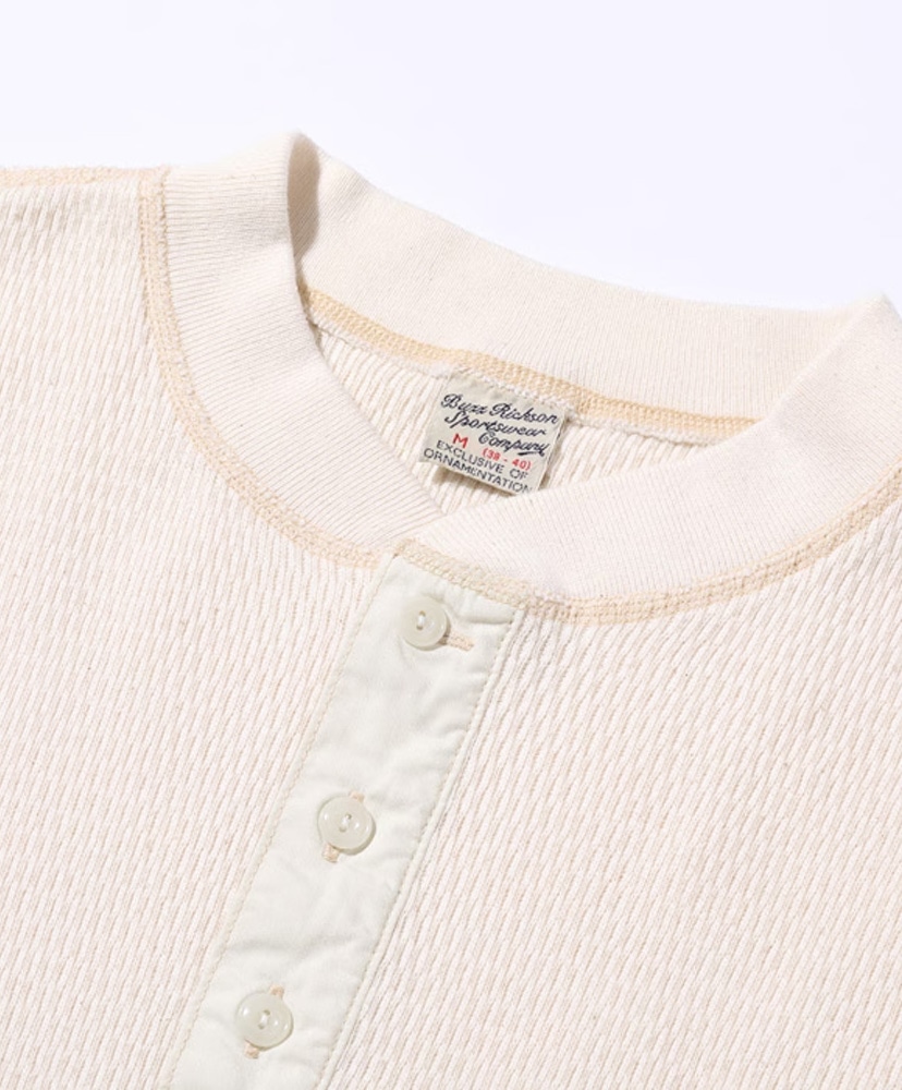 Buzz Rickson's Thermal Henley Neck T-shirt Natural/ナチュラル L(MEN)