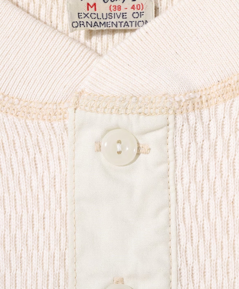 Buzz Rickson's Thermal Henley Neck T-shirt Natural/ナチュラル L(MEN)