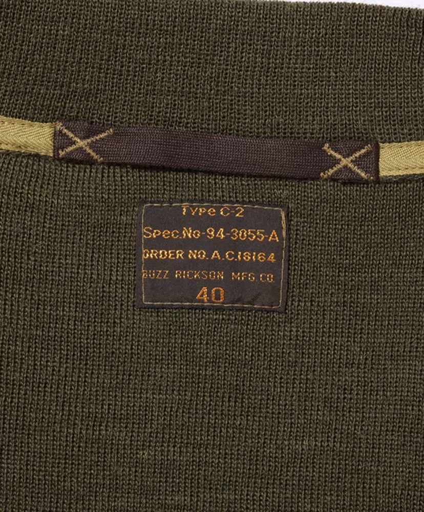 Type C-2 “BUZZ RICKSON MFG. CO.” Olive/オリーブ 40(MEN)