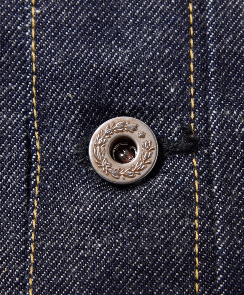 Recycled Waste Suvin Cotton Yarn 14oz. Denim Blouse WWII Model 420 Non Wash L(MEN)