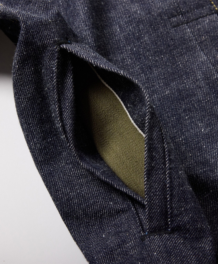 Recycled Waste Suvin Cotton Yarn 14oz. Denim Blouse WWII Model 420 Non Wash L(MEN)