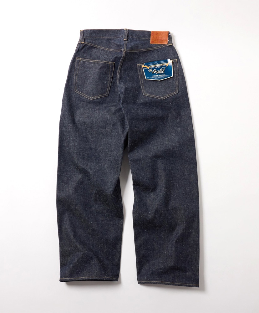 Recycled Waste Suvin Cotton Yarn 14oz. Denim 5pocket Wide Pants WWII Model 420 Non Wash L(MEN)