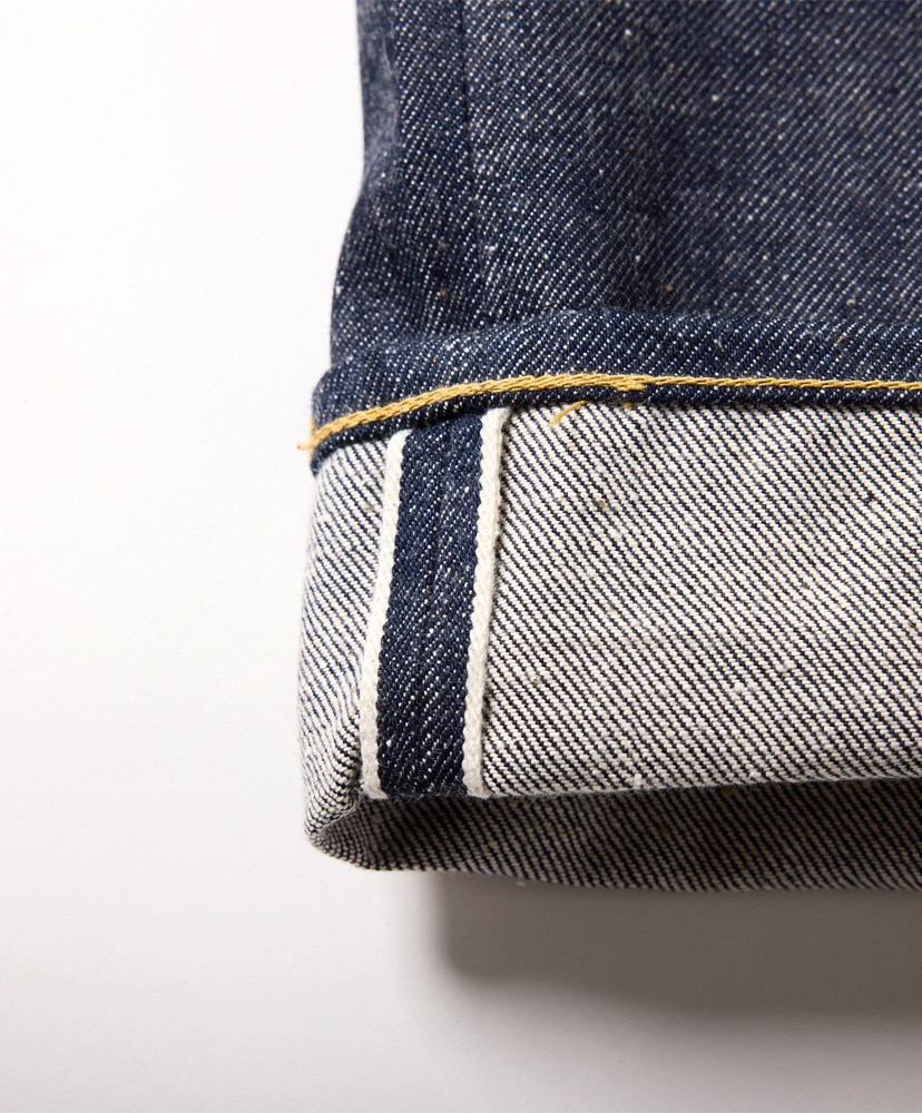 Recycled Waste Suvin Cotton Yarn 14oz. Denim 5pocket Wide Pants WWII Model 420 Non Wash L(MEN)