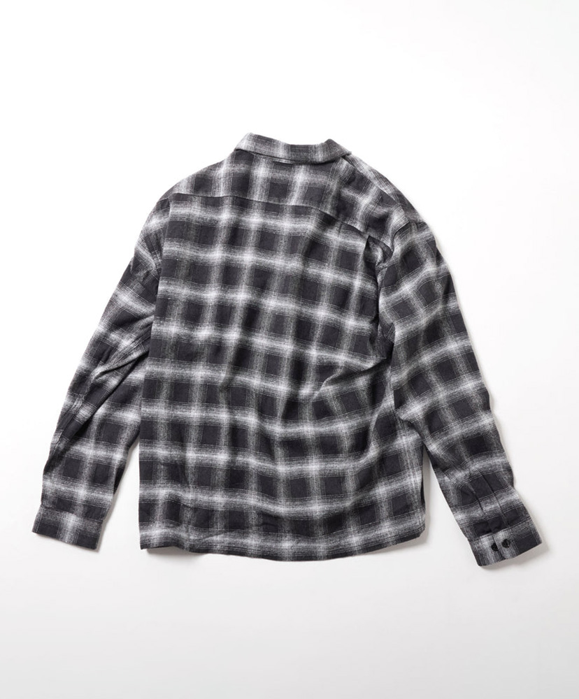 Cotton Silk Nep Check Open Shirt Black/ブラック L(MEN)
