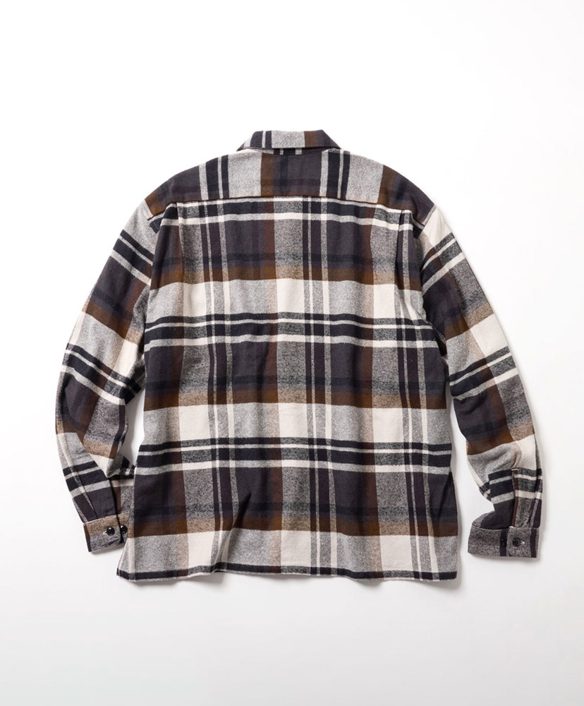Cotton Silk Nep Check Open Shirt Gray/グレー L(MEN)