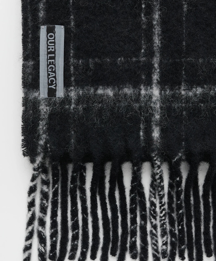 Estate Scarf - Black Fuzzy Alpaca Check Black Fuzzy Alpaca Check/ブラックファジーアルファチェック ONE