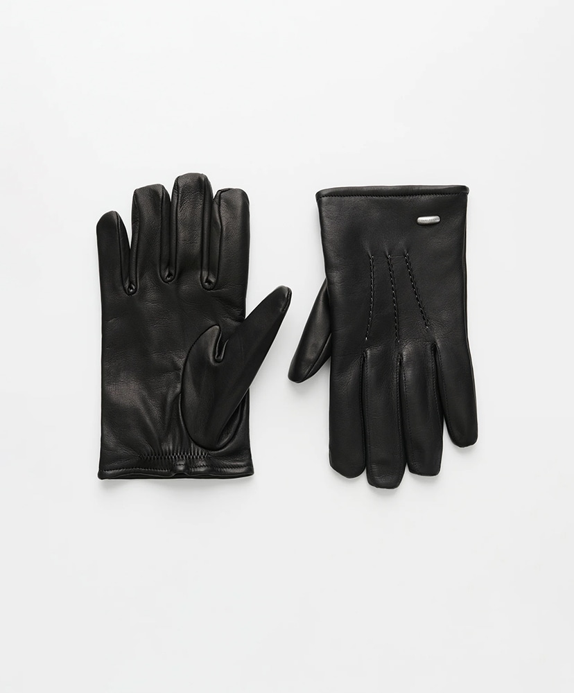 His Gloves - Black Leather Black Leather/ブラックレザー M(MEN)