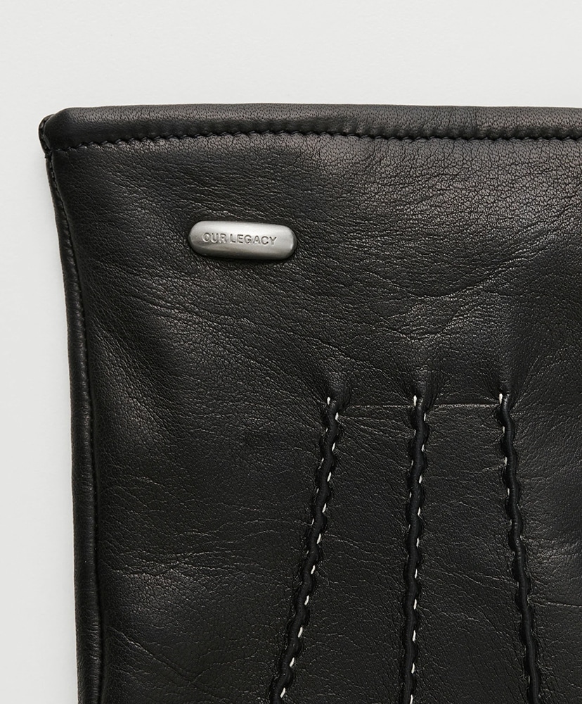 His Gloves - Black Leather Black Leather/ブラックレザー M(MEN)