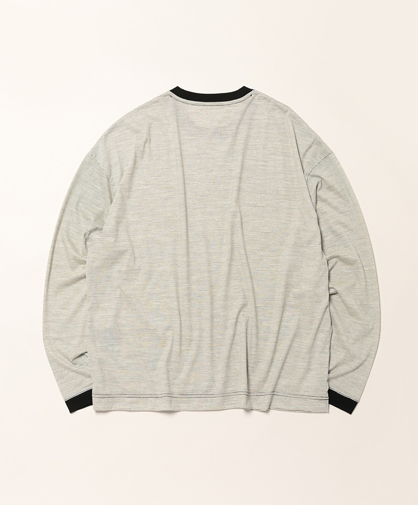 32G Wool Stripe LS Tee Beige/ベージュ L(MEN)