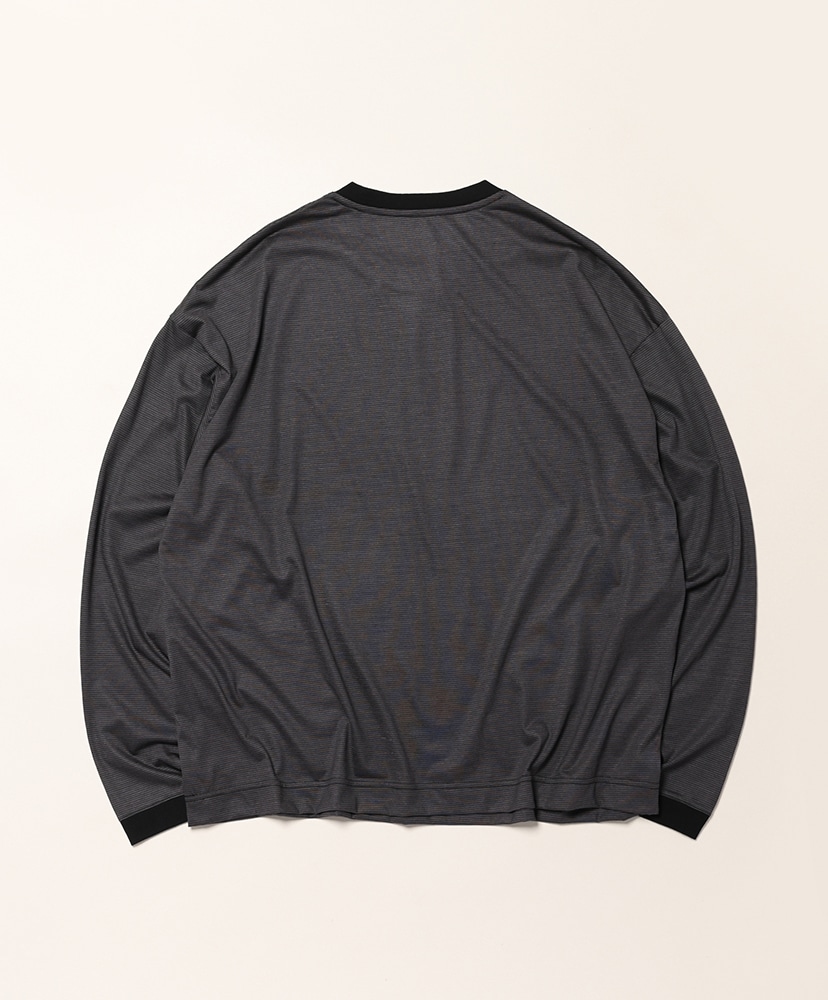 32G Wool Stripe LS Tee Charcoal/チャコール L(MEN)