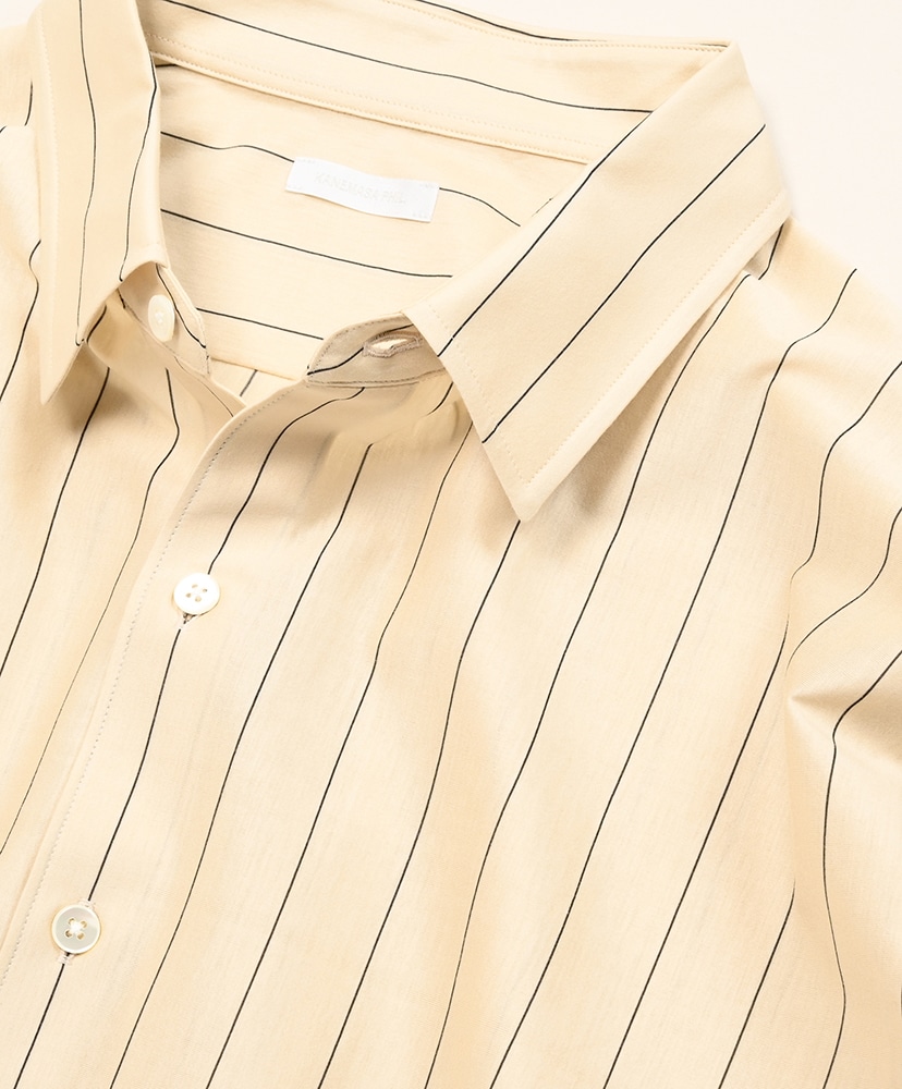 46G Stripe Atmosphere Shirt Beige Navy/ベージュネイビー L(MEN)
