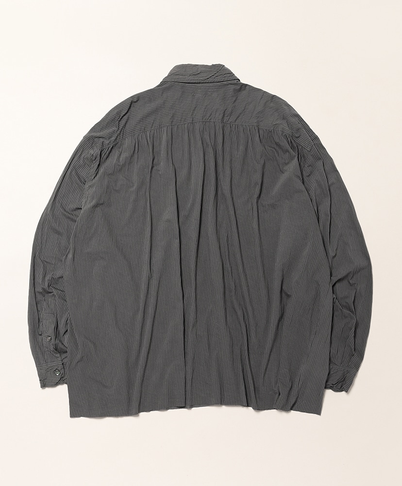 46G Stripe Artisan Shirt Charcoal Black Dye/チャコールブラックダイ L(MEN)
