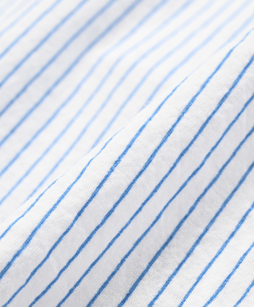 46G Stripe Artisan Shirt White Black Dye/ホワイトブラックダイ L(MEN)