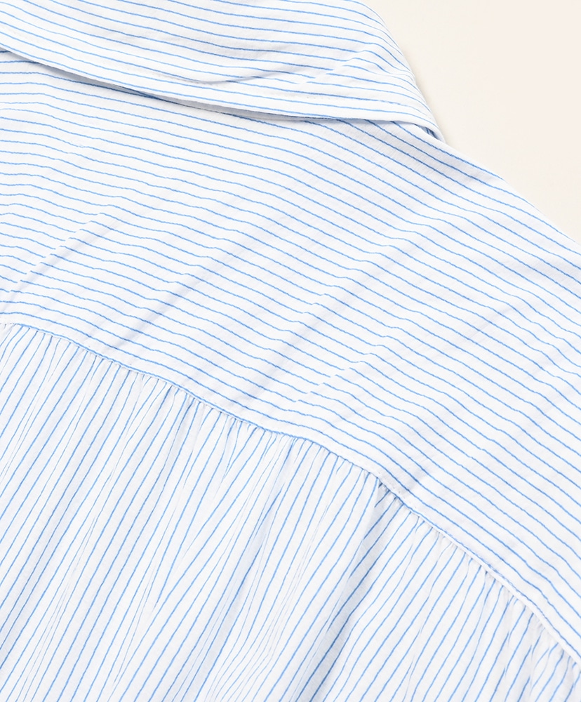 46G Stripe Artisan Shirt White Black Dye/ホワイトブラックダイ L(MEN)