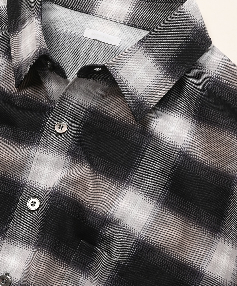 28G Ombre Check Balise Shirt Black White/ブラックホワイト L(MEN)