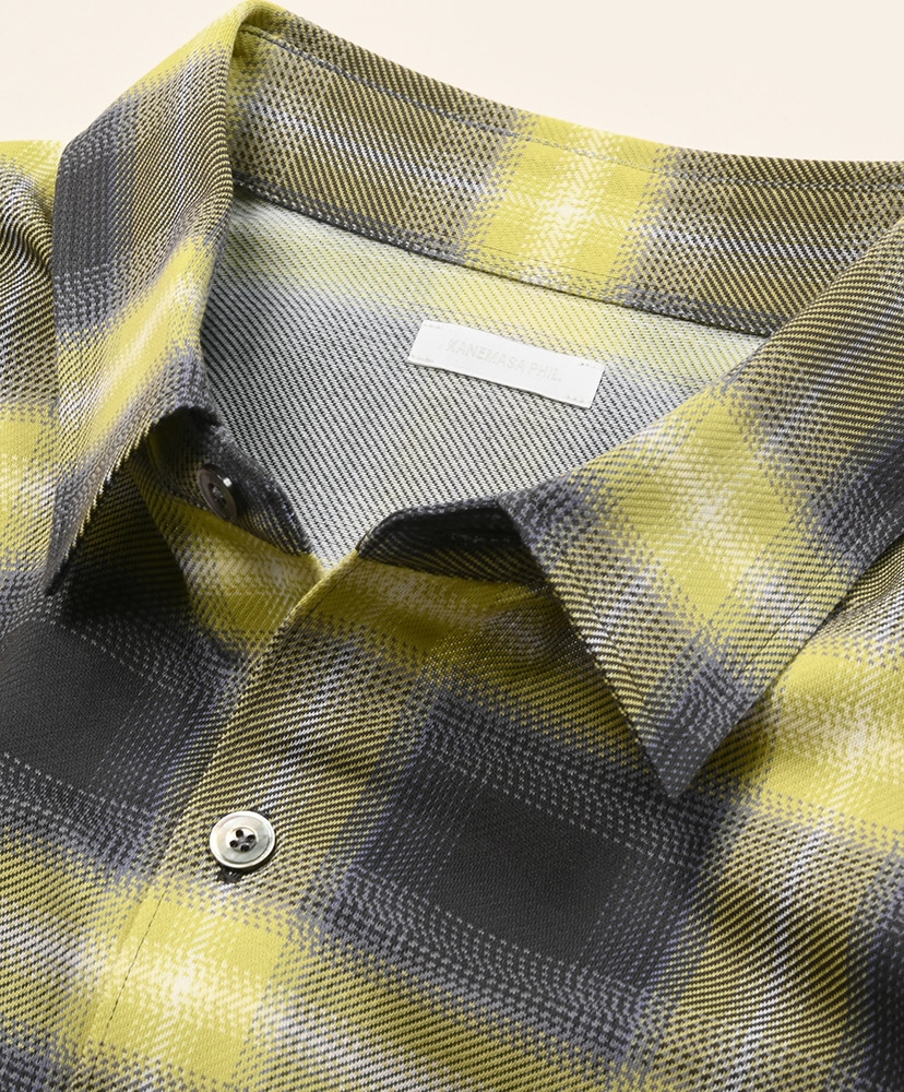 28G Ombre Check Balise Shirt Charcoal Yellow/チャコールイエロー M(MEN)