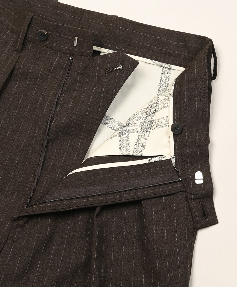 Tucked Baggy Pants Brown Stripe/ブラウンストライプ 36(MEN)