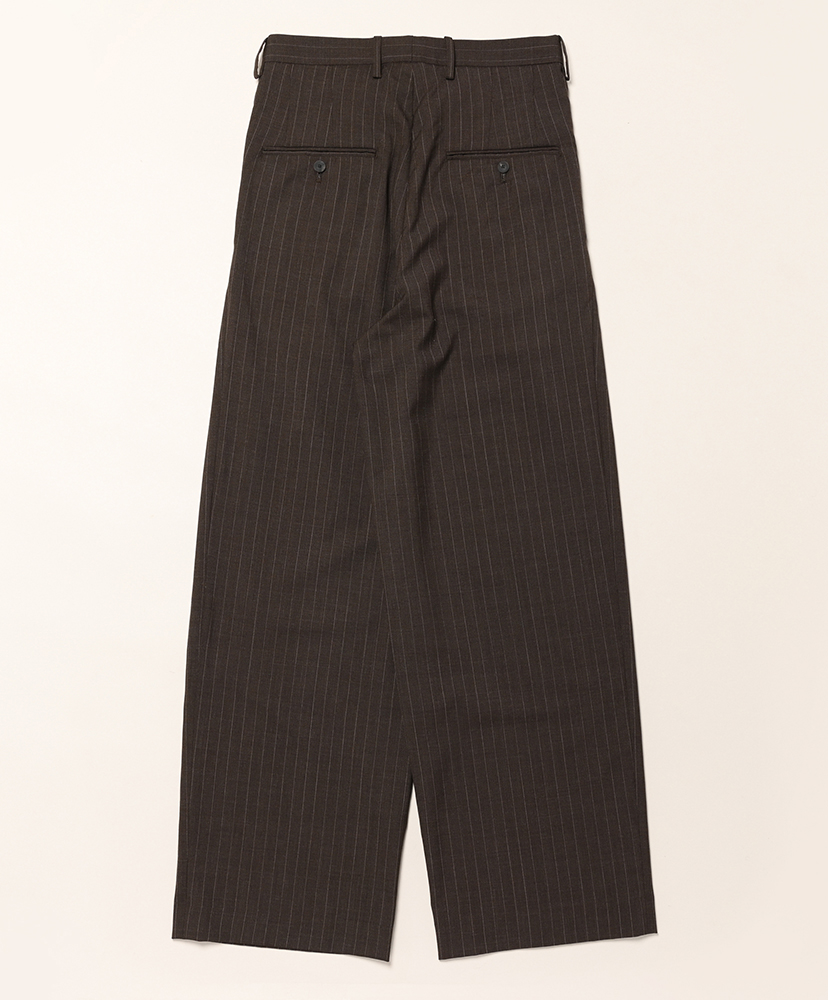 Tucked Baggy Pants Brown Stripe/ブラウンストライプ 36(MEN)