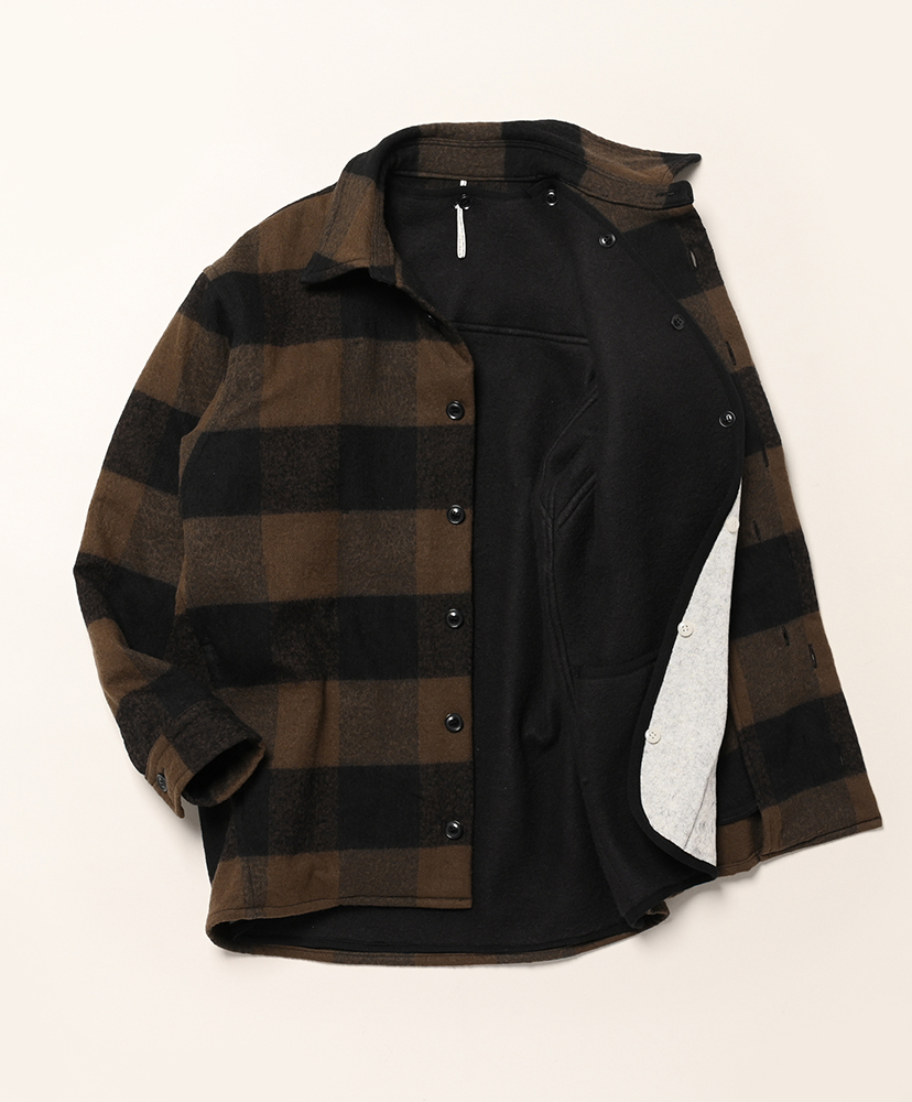 Outer Overshirt With Detachable Liner Brownバッファローチェック/ブラウンバッファローチェック 36(MEN)