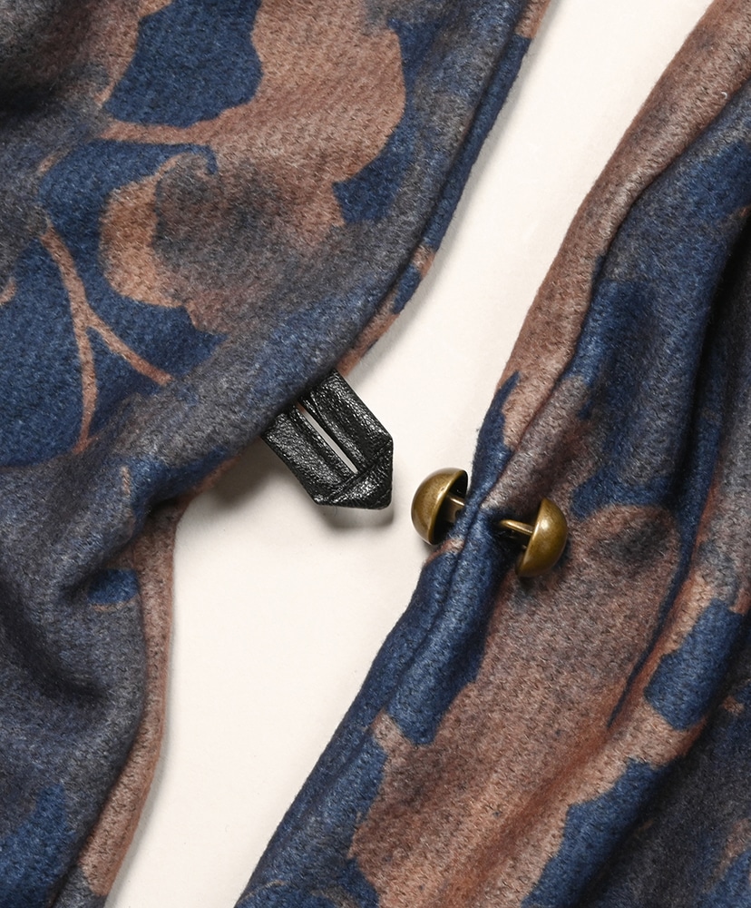 Buttoned Tube Muffler Sumi Floral Camo Print/スミフローラルカモプリント F