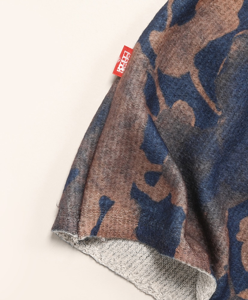 Buttoned Tube Muffler Sumi Floral Camo Print/スミフローラルカモプリント F