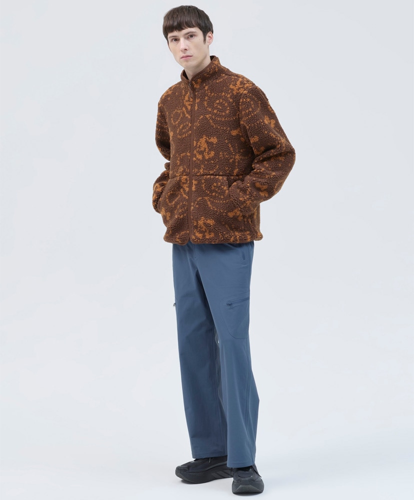 Print Fleece Jacket Burnt Orange/バーントオレンジ L(MEN)
