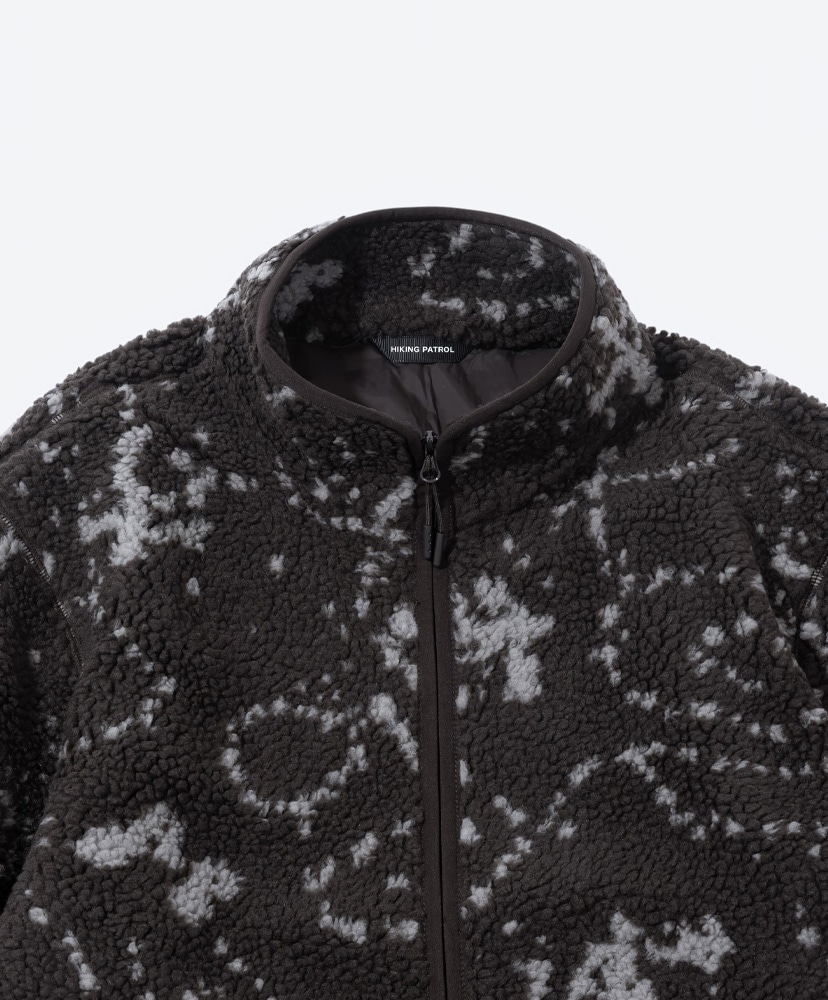 Print Fleece Jacket Smoky Brown/スモーキーブラウン L(MEN)