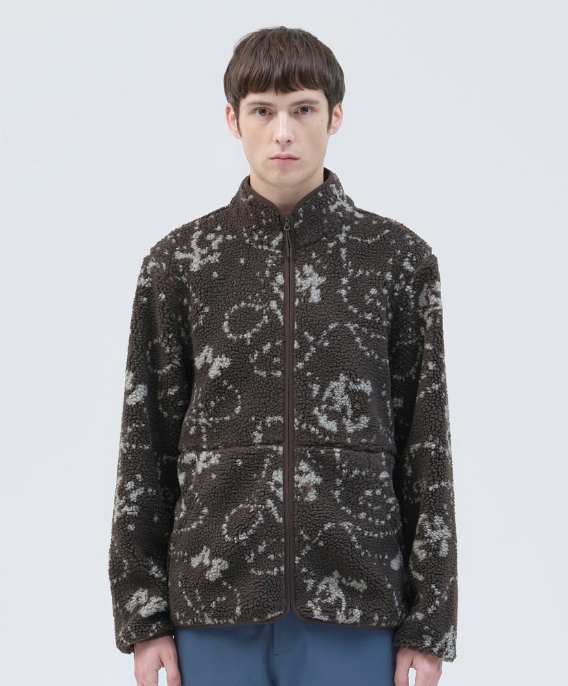 Print Fleece Jacket Smoky Brown/スモーキーブラウン L(MEN)