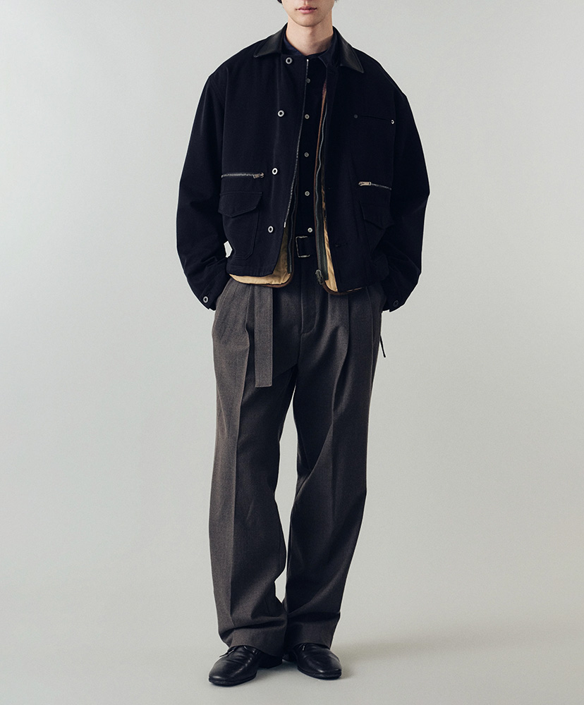 Teo Utility Jacket in Cotton/Silk/Cupro Black/ブラック 46(MEN)