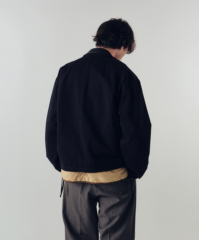 Teo Utility Jacket in Cotton/Silk/Cupro Black/ブラック 46(MEN)