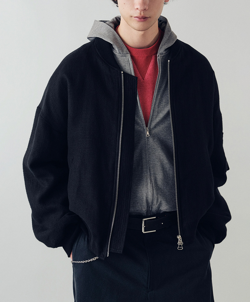 Bale Cocoon Bomber in Linen Viera Black/ブラック 48(MEN)